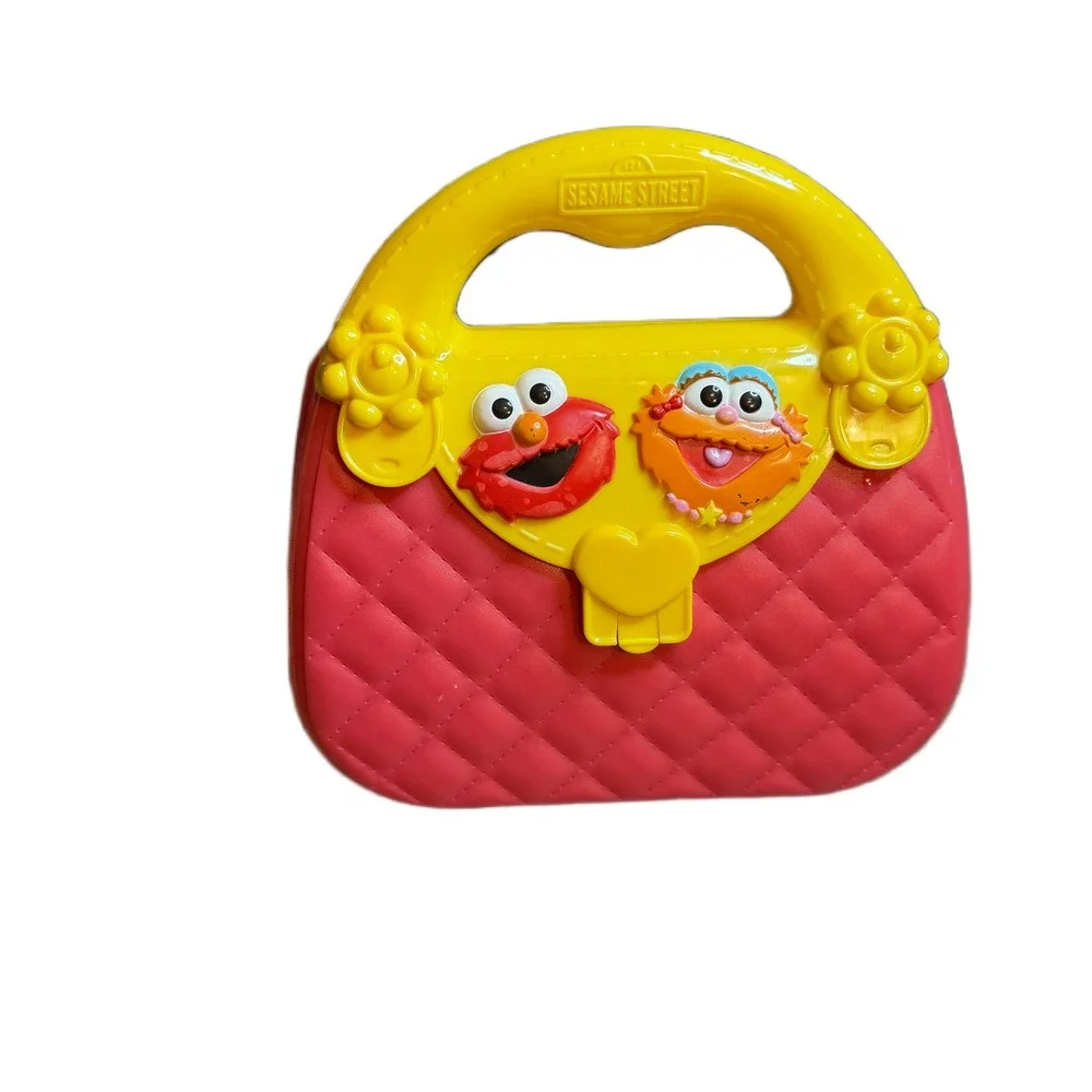 Mattel Sesame Street Elmo Zoe Pink Yellow Plastic Toy Purse Handbag 1999 2007